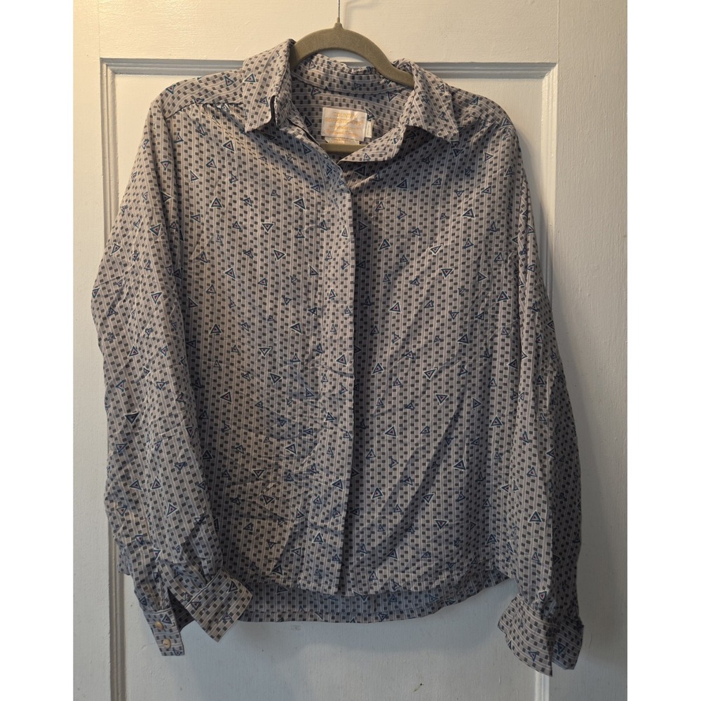 Vintage 80's Pendleton Country Sophisticates Geometric Print Blouse 14